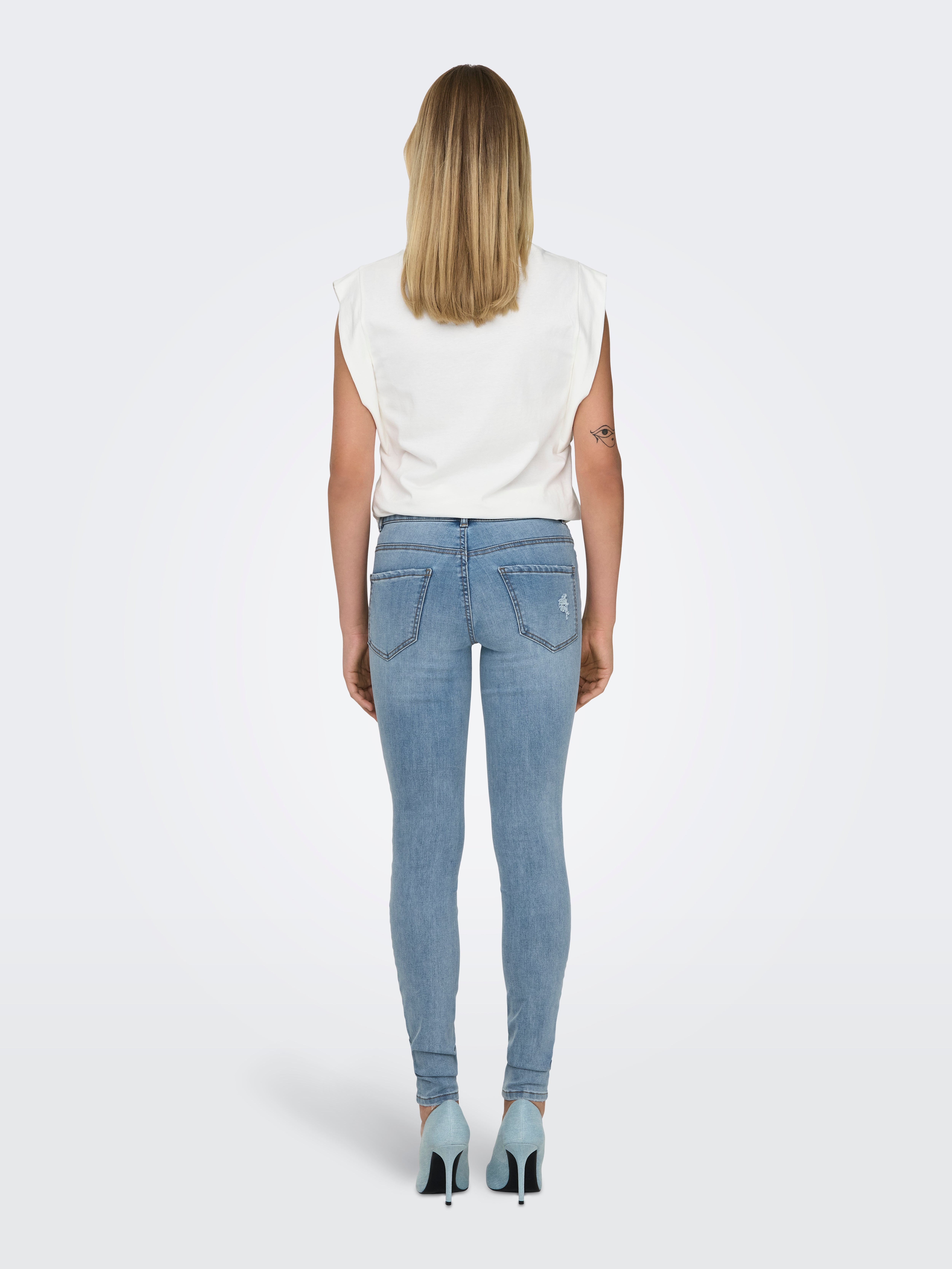 ONLY Onliconic HW Skinny Cargo Jeans Donna, Vita Alta, Denim Elasticizzato, Colore Tai, Chiusura Con Gancio E Zip