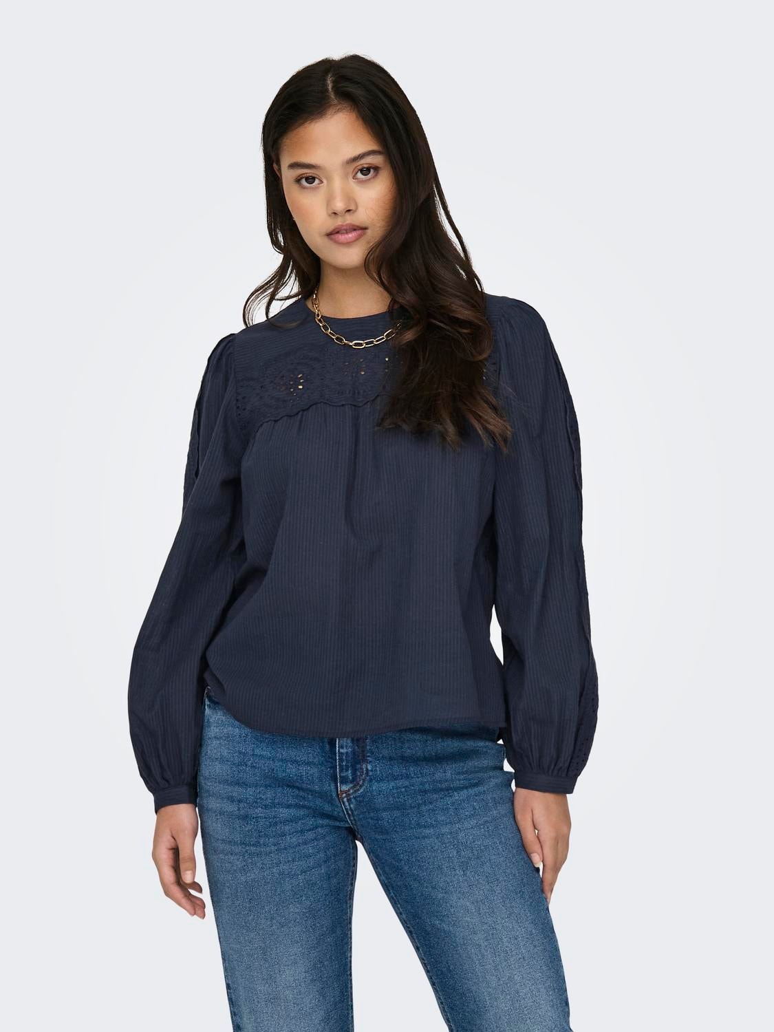 ONLY Regular Fit Round Neck Top -Sky Captain - 15317265