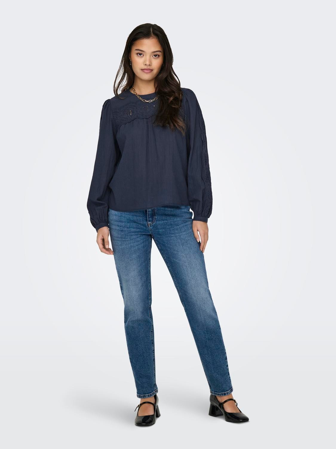 ONLY Regular Fit Round Neck Top -Sky Captain - 15317265