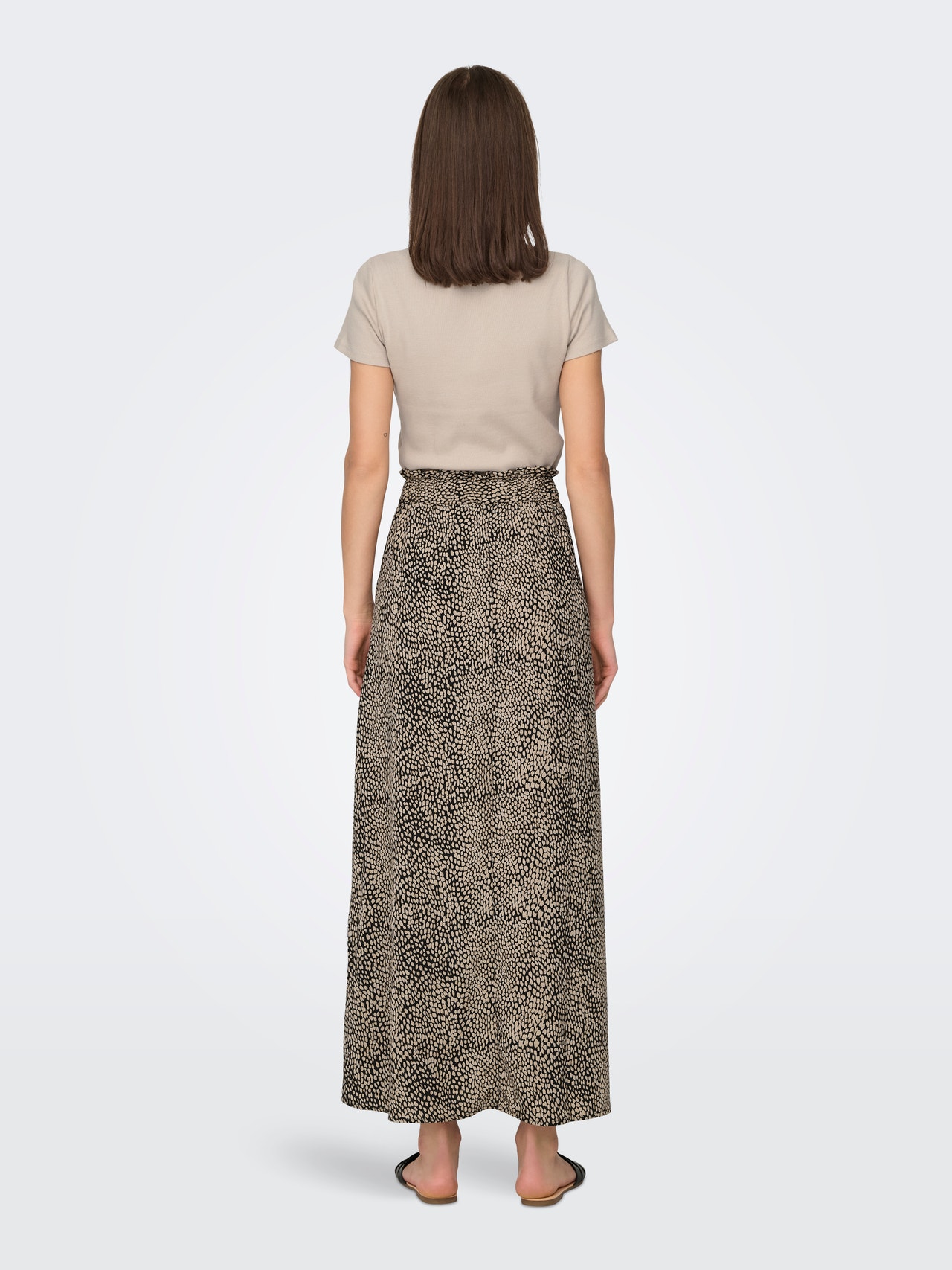 ONLY Lang nederdel med elastikkant -Black - 15317335