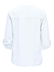 ONLY V-neck linen top -Bright White - 15317390