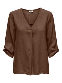ONLY V-neck linen top -Carafe - 15317390
