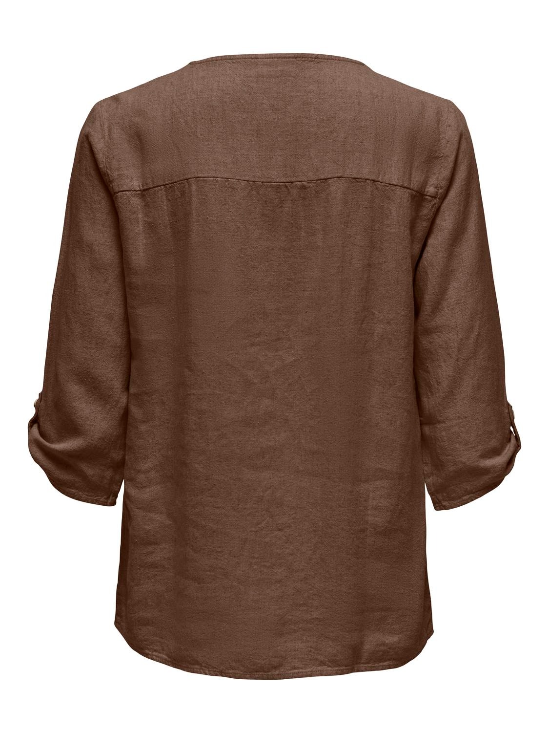 ONLY V-neck linen top -Carafe - 15317390