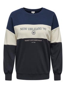 ONLY Curvy o-neck sweatshirt -Naval Academy - 15317411