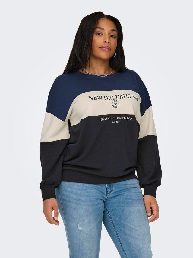 ONLY Curvy o-neck sweatshirt - 15317411