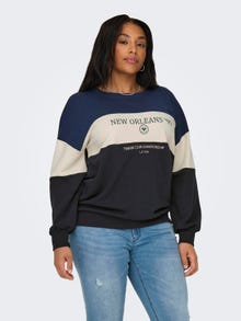 ONLY Sweat-shirt Regular Fit Col rond -Naval Academy - 15317411