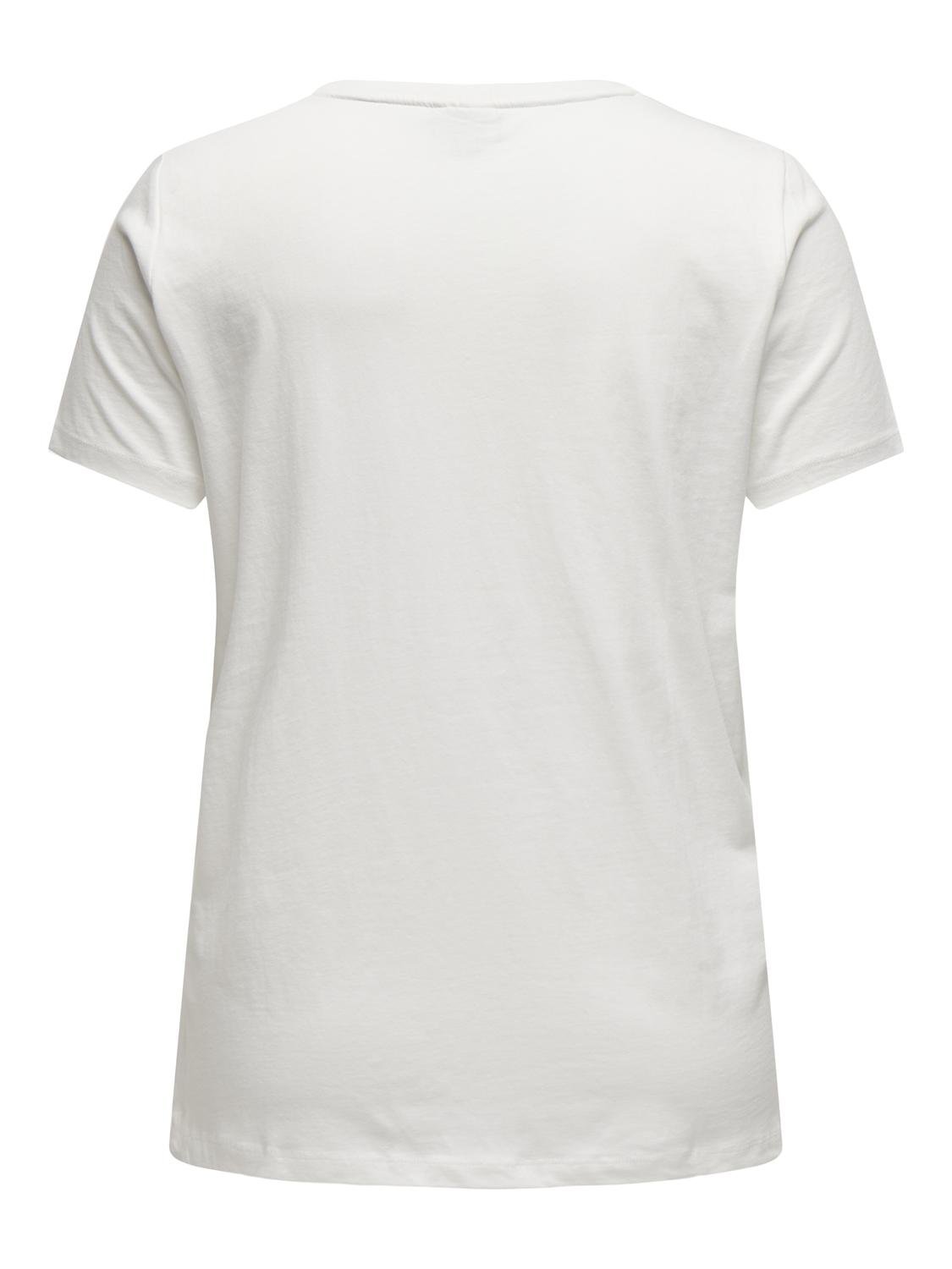 ONLY Curvy printed t-shirt -Cloud Dancer - 15317415