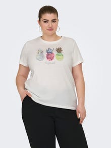 ONLY Curvy printed t-shirt -Cloud Dancer - 15317415