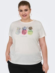 ONLY T-shirts Regular Fit Col rond -Cloud Dancer - 15317415