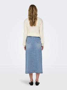 ONLY Midi denim skirt with slit -Light Blue Denim - 15317441