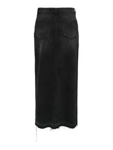 ONLY High waist Lange rok -Black Denim - 15317441