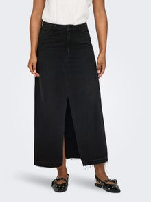 ONLY Høy midje Langt skjørt -Black Denim - 15317441