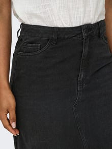 ONLY High waist Lange rok -Black Denim - 15317441