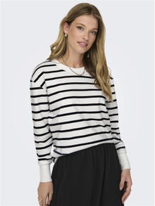 ONLY Regular Fit Round Neck Ribbed cuffs Dropped shoulders Sweatshirt -Cloud Dancer - 15317470