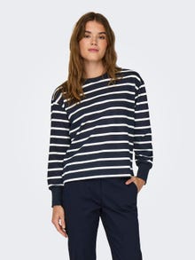 ONLY Regular Fit Round Neck Ribbed cuffs Dropped shoulders Sweatshirt -Sky Captain - 15317470