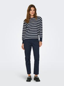 ONLY Regular Fit Round Neck Ribbed cuffs Dropped shoulders Sweatshirt -Sky Captain - 15317470
