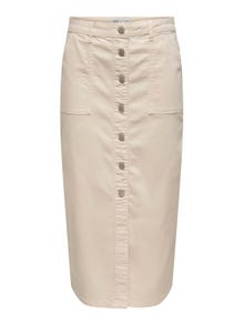 ONLY High waist Midi skirt -Ecru - 15317491
