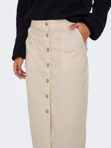 ONLY High waist Midi skirt -Ecru - 15317491