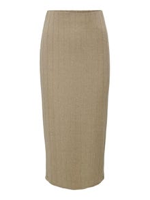 ONLY High waist Midi skirt -Humus - 15317555