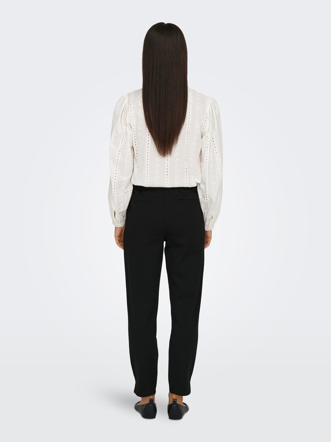 ONLY Tavapärane lõige Keskmine vöökoht Küljelõhikud Püksid -Black - 15317562