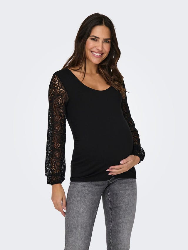 ONLY Mama O-hals top med blonde - 15317599