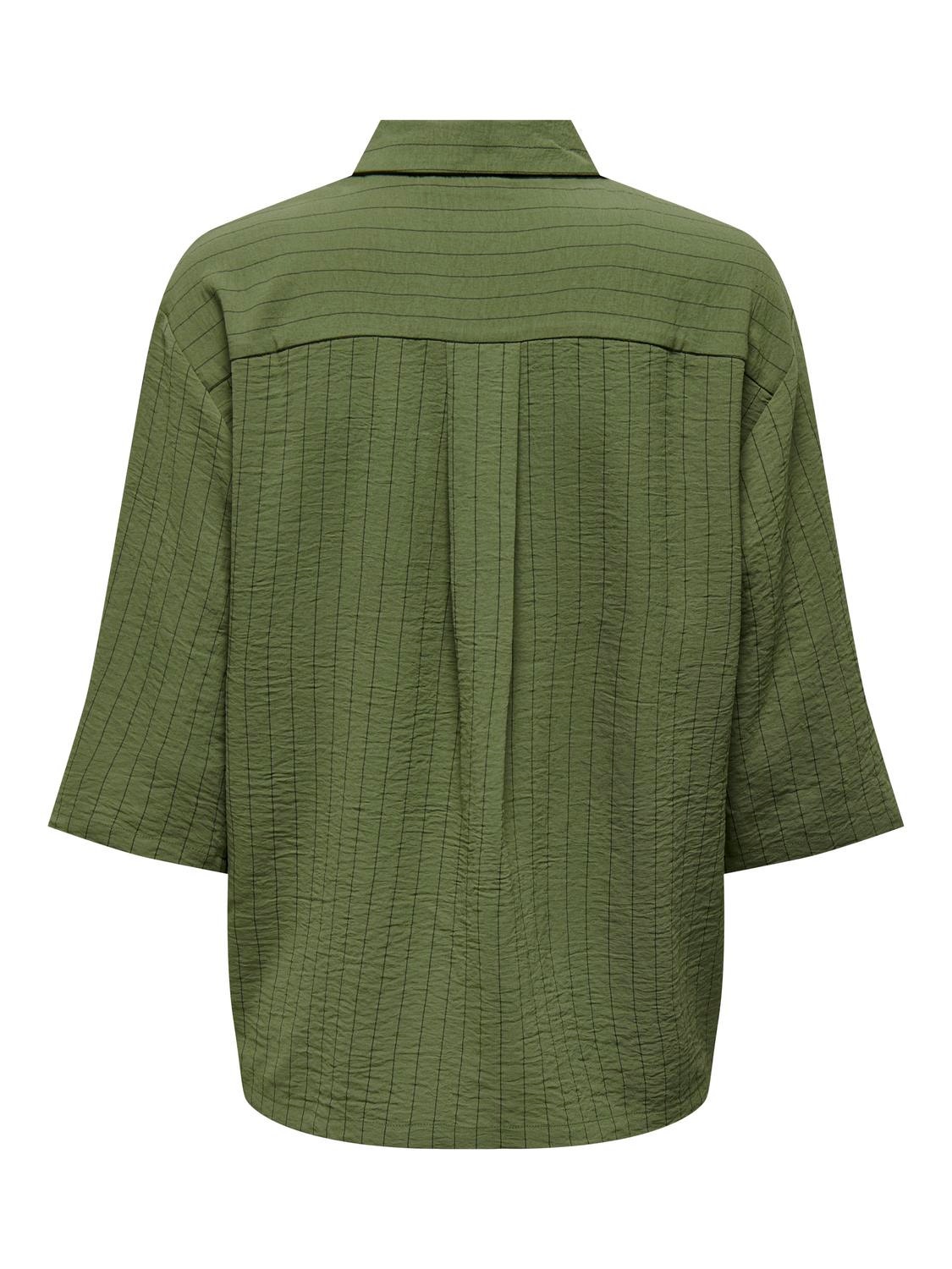 ONLY Regular Fit Skjortekrage Brede mansjetter Lave skuldre Skjorte -Winter Moss - 15317636