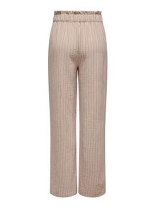 ONLY stribet bukser med høj talje -Beige - 15317637
