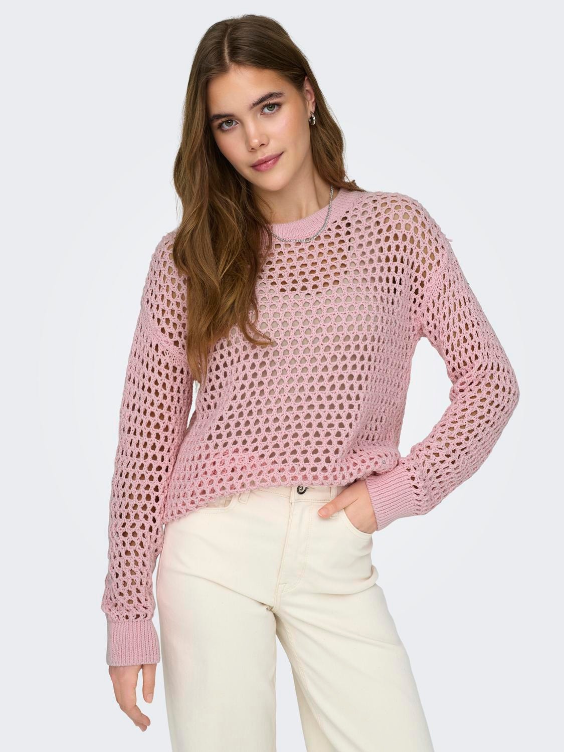 ONLY O-ringning Pullover -Candy Pink - 15317718