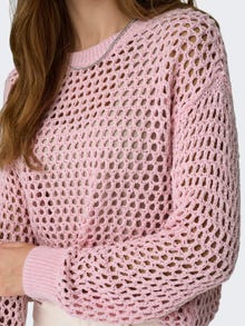 ONLY O-neck knit pullover -Candy Pink - 15317718