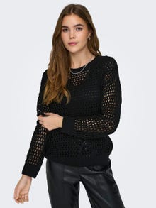 ONLY O-neck knit pullover -Black - 15317718