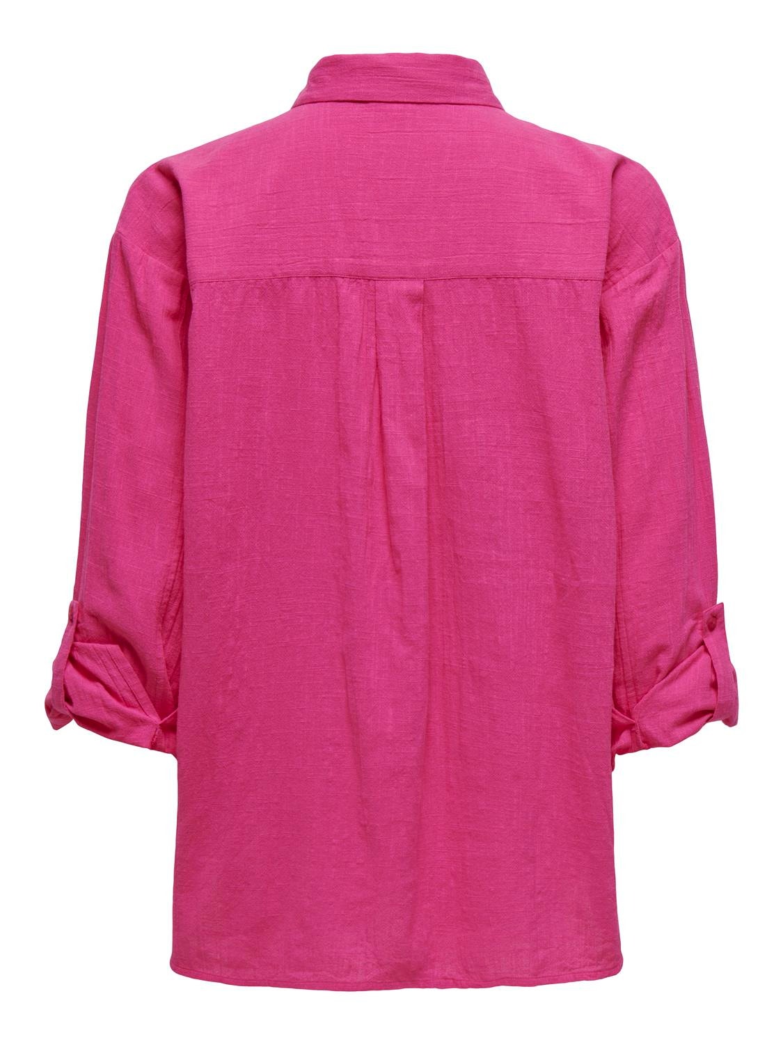 ONLY Regular Fit Skjortekrage Oppbrettede mansjetter Skjorte -Fuchsia Purple - 15317762