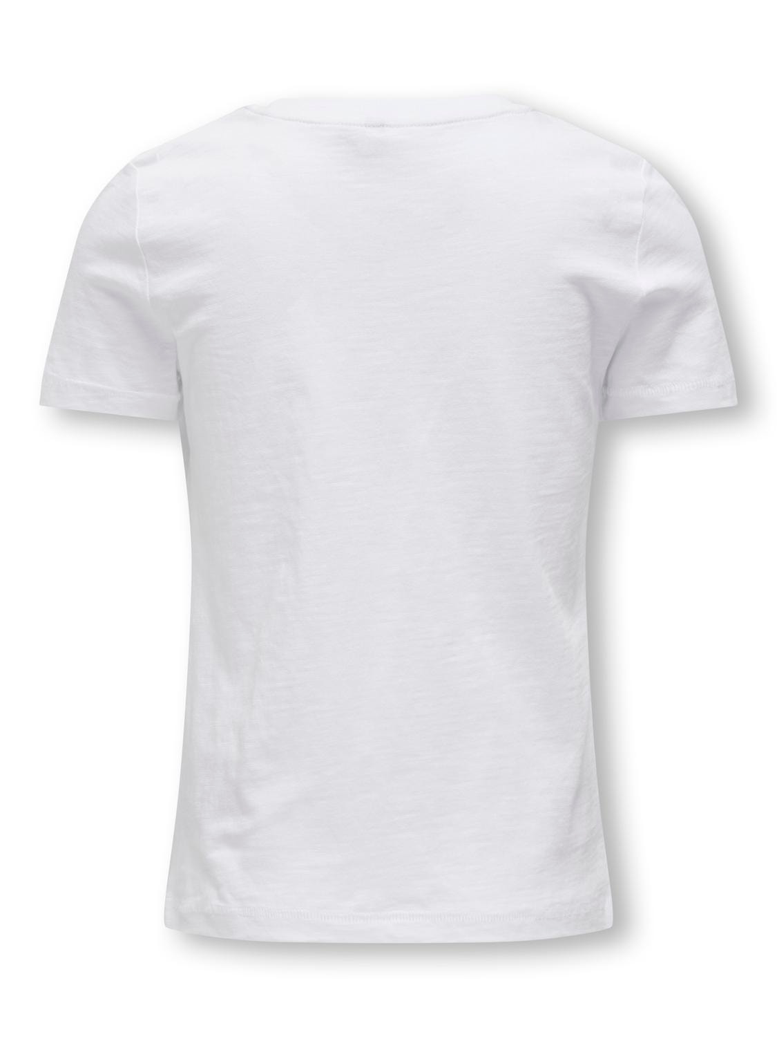 ONLY Krój regularny Okrągły dekolt T-shirt -Bright White - 15317766