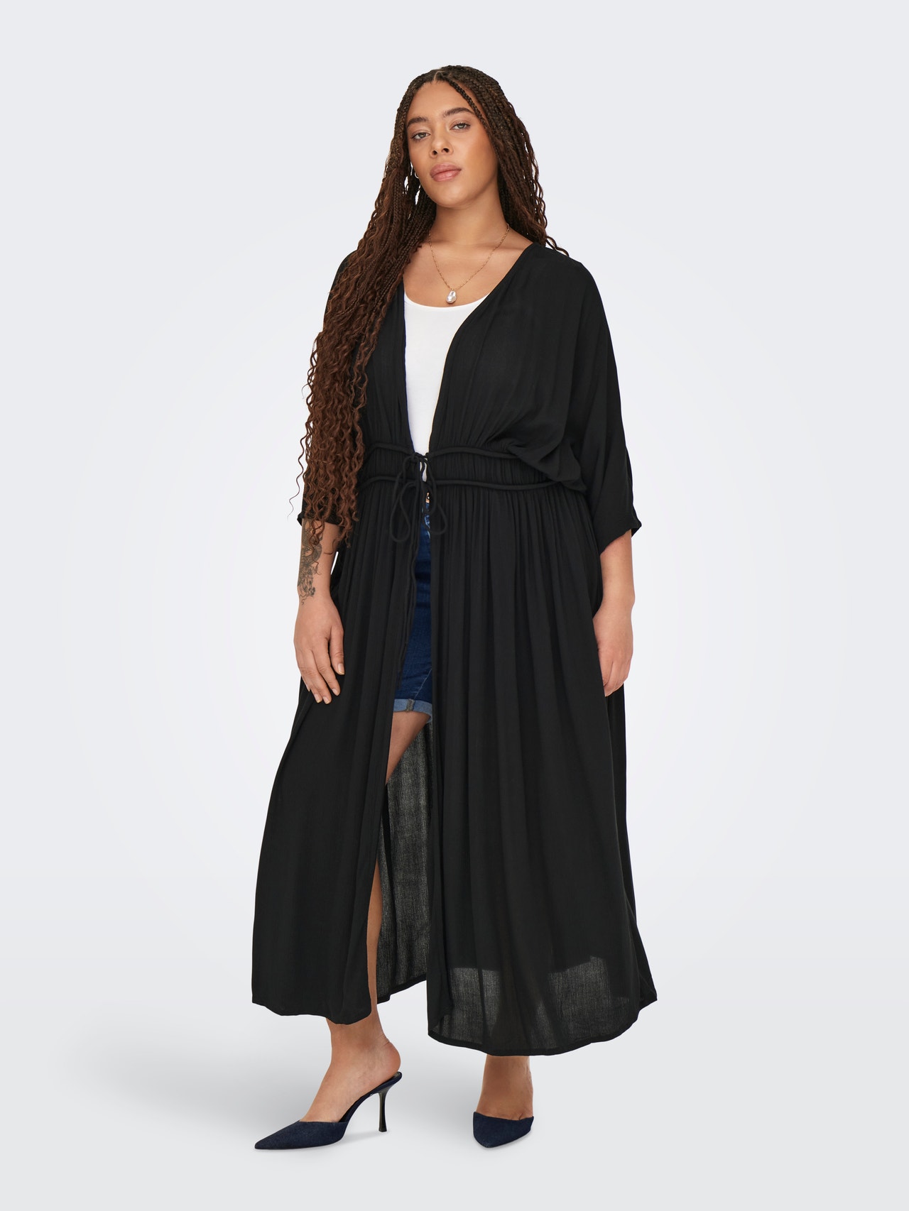 ONLY Curvy lang kimono  -Black - 15317982