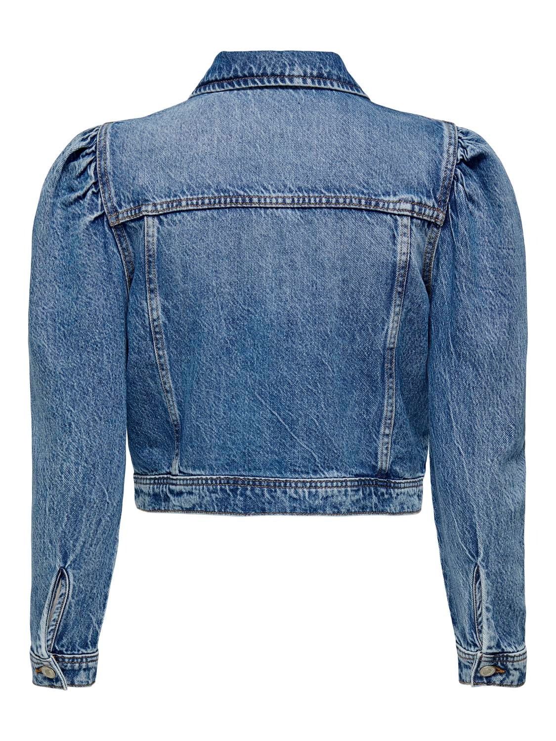 ONLY Cropped denim jacket -Medium Blue Denim - 15317998