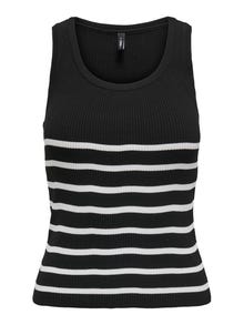 ONLY Knitted striped top -Black - 15318031