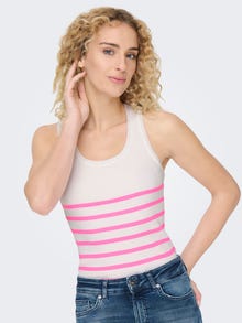 ONLY Knitted striped top -Cloud Dancer - 15318031