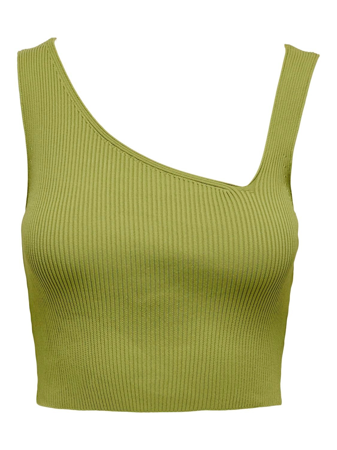 ONLY Cropped Fit Asymmetric Neckline Knit top -Pear Liqueur - 15318111