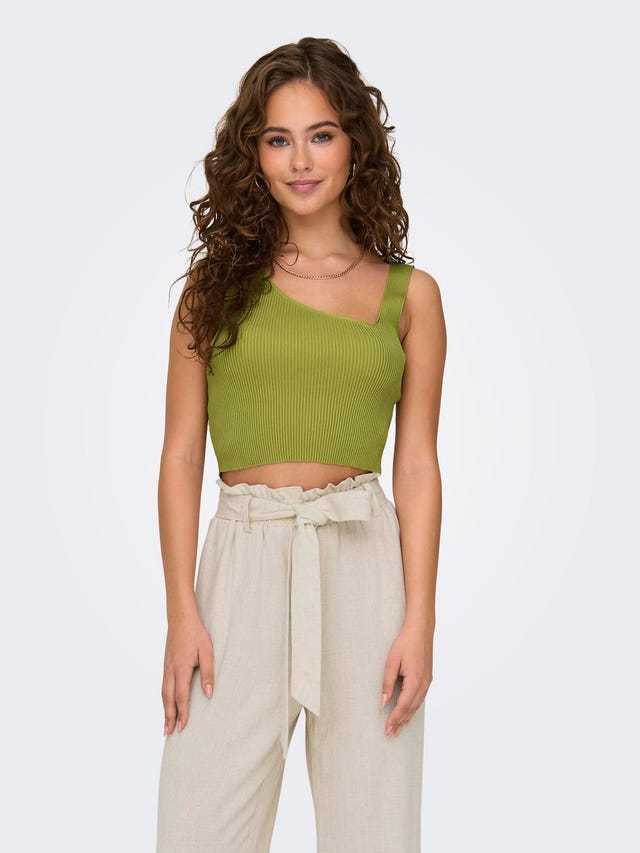 ONLY Cropped Fit Asymmetric Neckline Knit top - 15318111