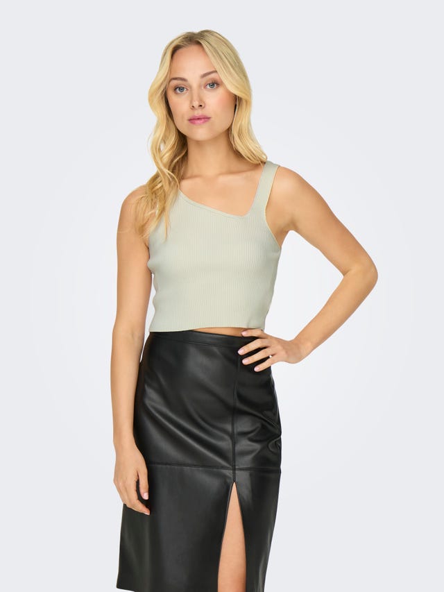 ONLY Cropped Fit Asymmetrisk hals Topp - 15318111