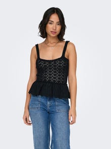 ONLY Knitted peplum top -Black - 15318141