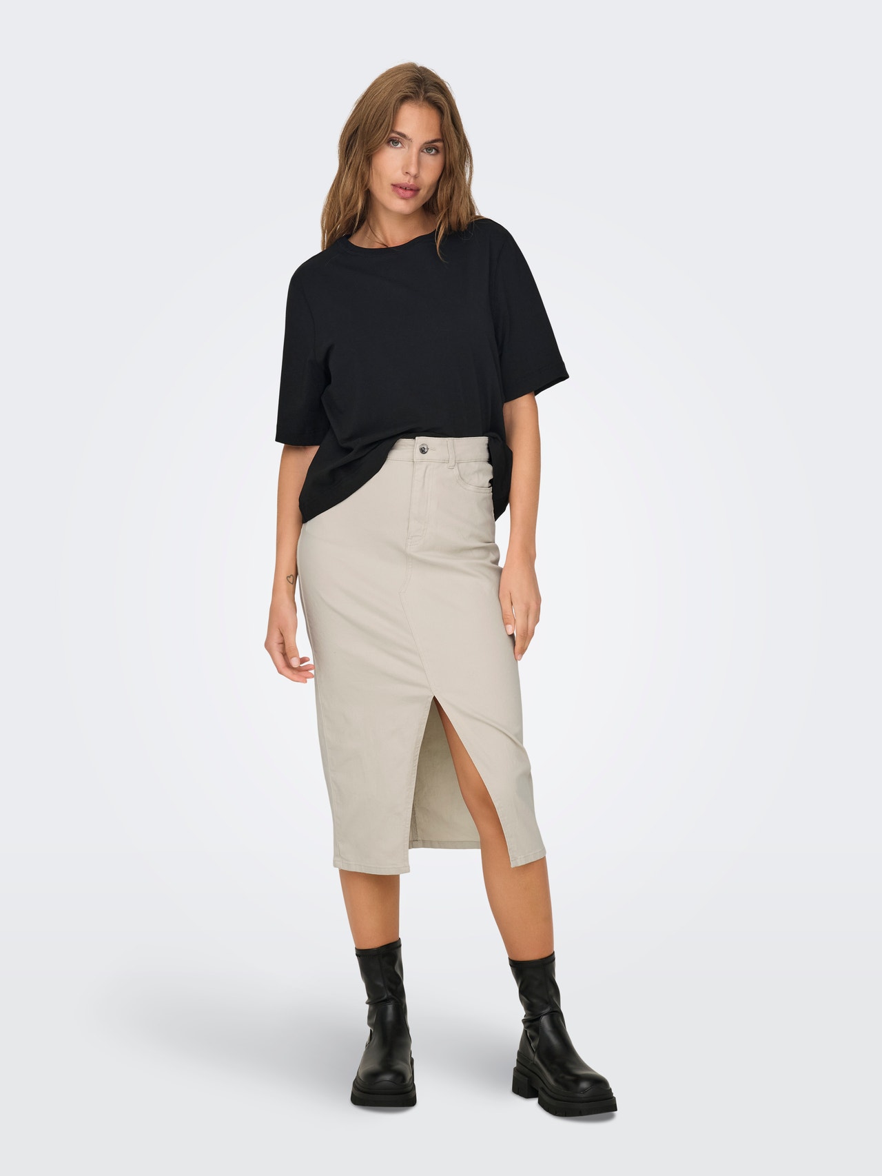 ONLY High waist Long skirt -Silver Lining - 15318146