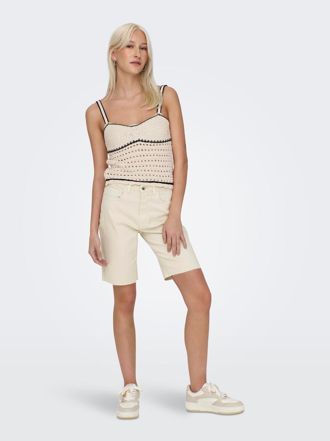 ONLY Top Regular Fit Col carré -Birch - 15318209