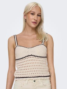ONLY Top Regular Fit Col carré -Birch - 15318209