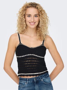 ONLY Knitted top with square-neck -Black - 15318209
