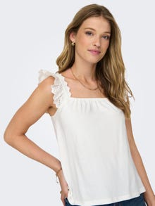 ONLY Top with square neck -Cloud Dancer - 15318214