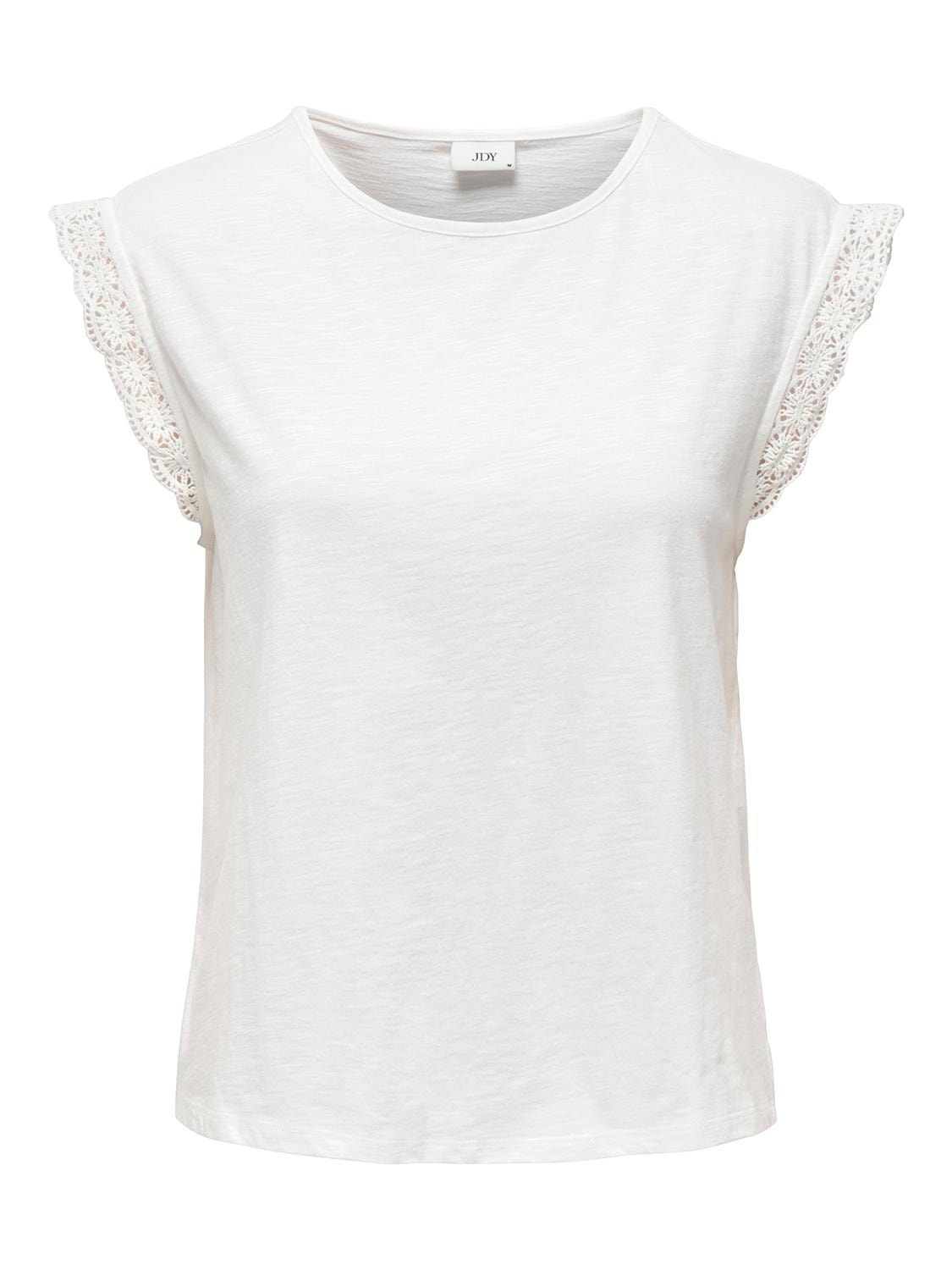 ONLY Regular Fit Round Neck Top -Cloud Dancer - 15318217