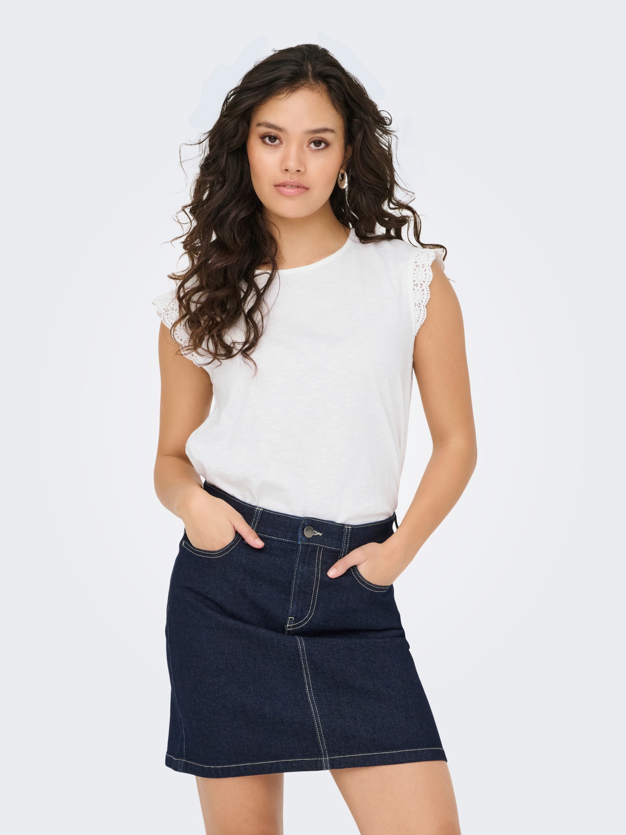 ONLY Tavapärane lõige Ümmargune kaelus Top -Cloud Dancer - 15318217