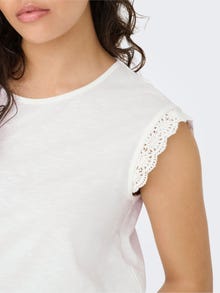 ONLY Tavapärane lõige Ümmargune kaelus Top -Cloud Dancer - 15318217