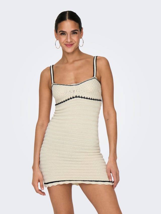ONLY Mini strikket kjole med firkantet hals - 15318219