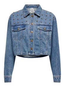 ONLY Fly-Away Kragen Jacke -Medium Blue Denim - 15318279